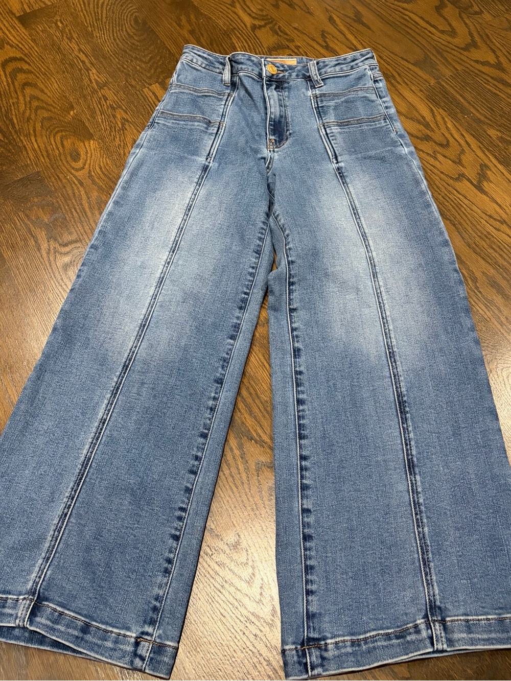 Kut from the Kloth Medium Blue Wide-Leg Panel Seam Jeans
